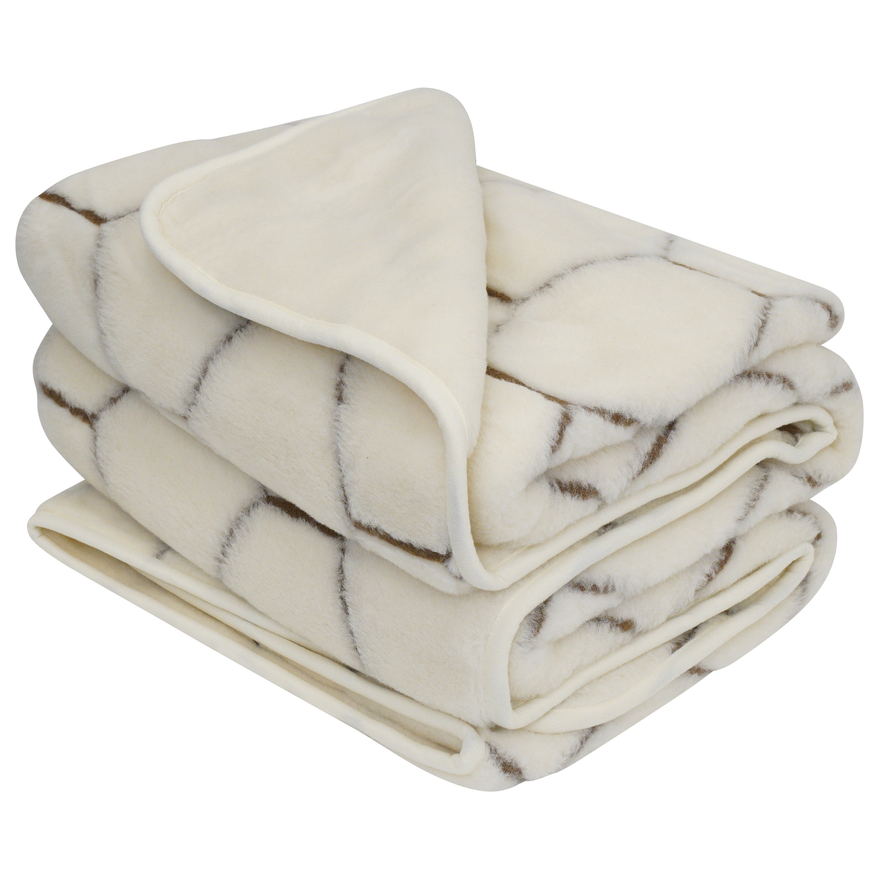 Cashmere Wool Quilt - Natural Hex